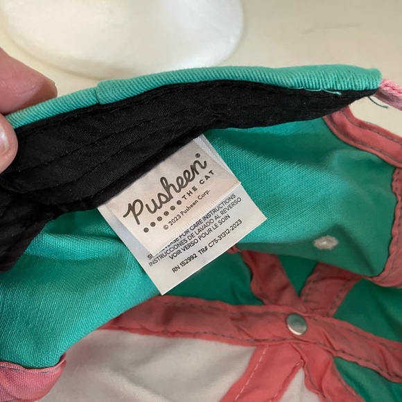 Pusheen the cat by Culture Fly Embroidered Pastel Pink Green Adjustable cap hat - Picture 6 of 6